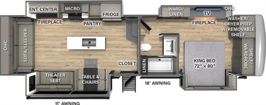 Floor Plan for Columbus Luxury Fifth Wheel